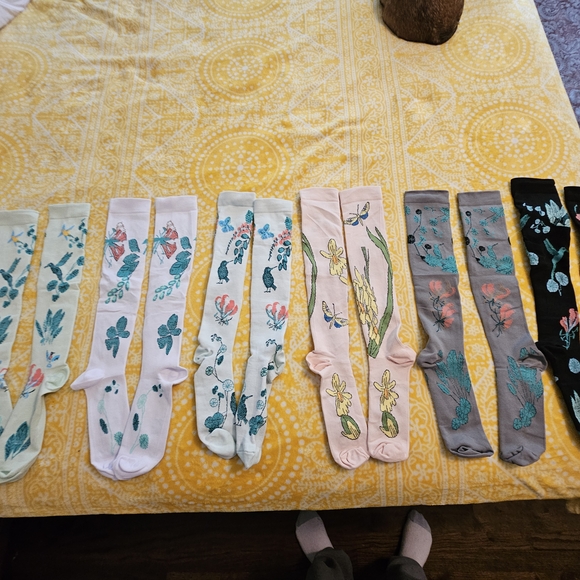 Floral and Bird Patterned Socks - Picture 7 of 7